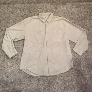 Knightsbridge Button Up Shirt Mens XL Khaki Beige Long Sleeve